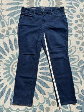 NYDJ Sheri Slim Jeans, Size 14W, Dark Indigo Wash, Lift x Tuck Technology